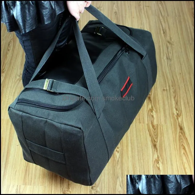 BOWTAC Travel Bag Large Capacity Travel Bag Men`s Gym Canvas Oversized Luggage Foldable Handbag Waterproof Sports