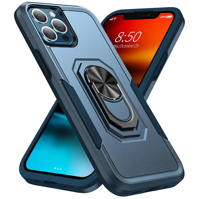 Magnetic Car Holder TPU Acrylic 2 In 1 Shockproof Phone Cases For iPhone 14 Pro Max 13 12 Xr Xs Samsung Galaxy S22 Ultra A13 A32 A72 A52 A12 A02S Moto G Pure Protective Cover