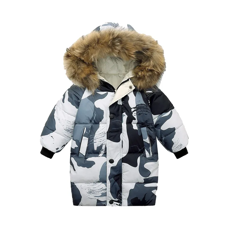 Moda sportiva grande colletto in lana per bambini piumino in cotone addensato giacca invernale calda per bambini capispalla abbigliamento per bambini