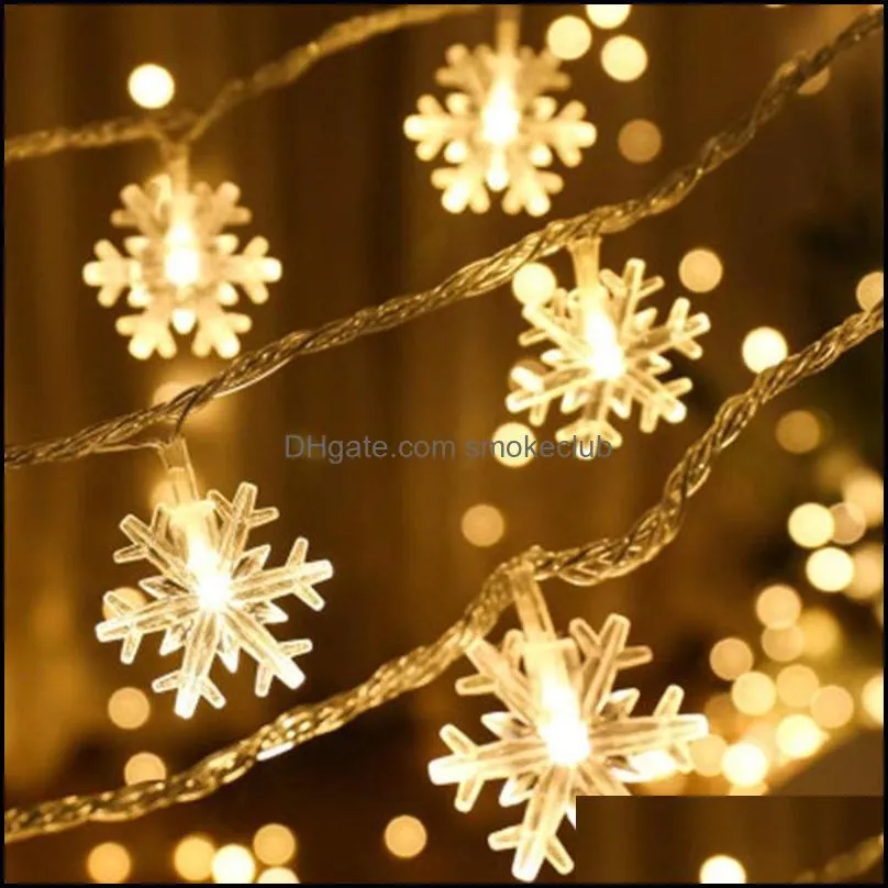 Party Decoration Snowflake LED Light Merry Christmas Tree For Home 2021 Ornament Navidad Xmas Gift Happy Year