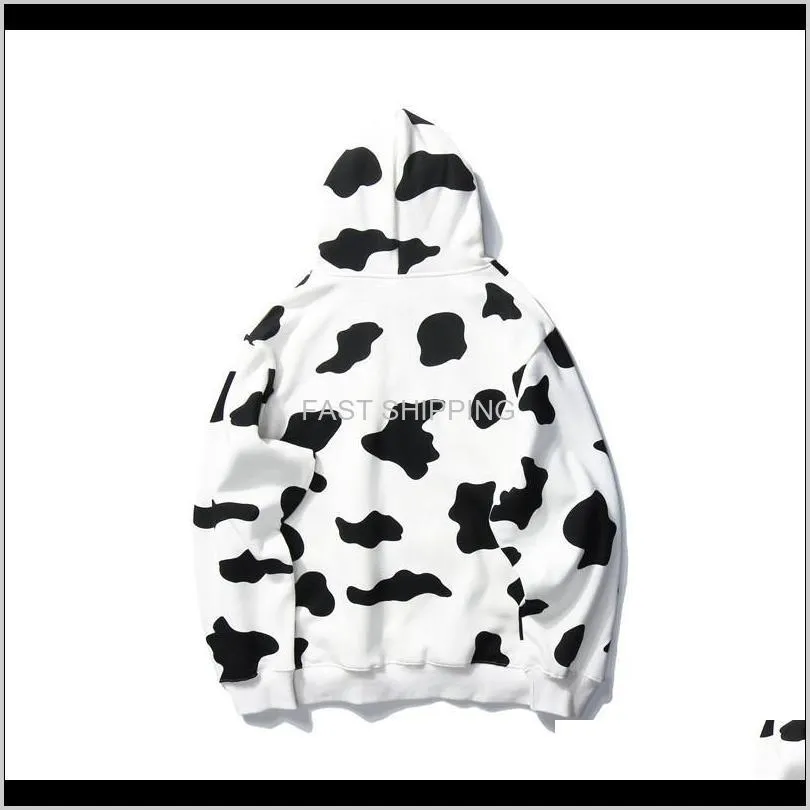 mens harajuku hoodies streetwear sweatshirts men cow print hooded pullover hip hop hoodie casual autumn loose sweatshirt