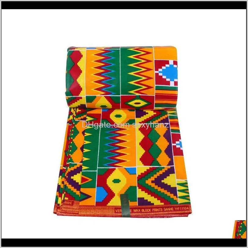 Binta Echtwachs 6 Yards Afrikanischer Stoff für Handarbeit Nähen Kleidung Bekleidung Drop Lieferung Ankara Polyester Drucke 1Vujg254k