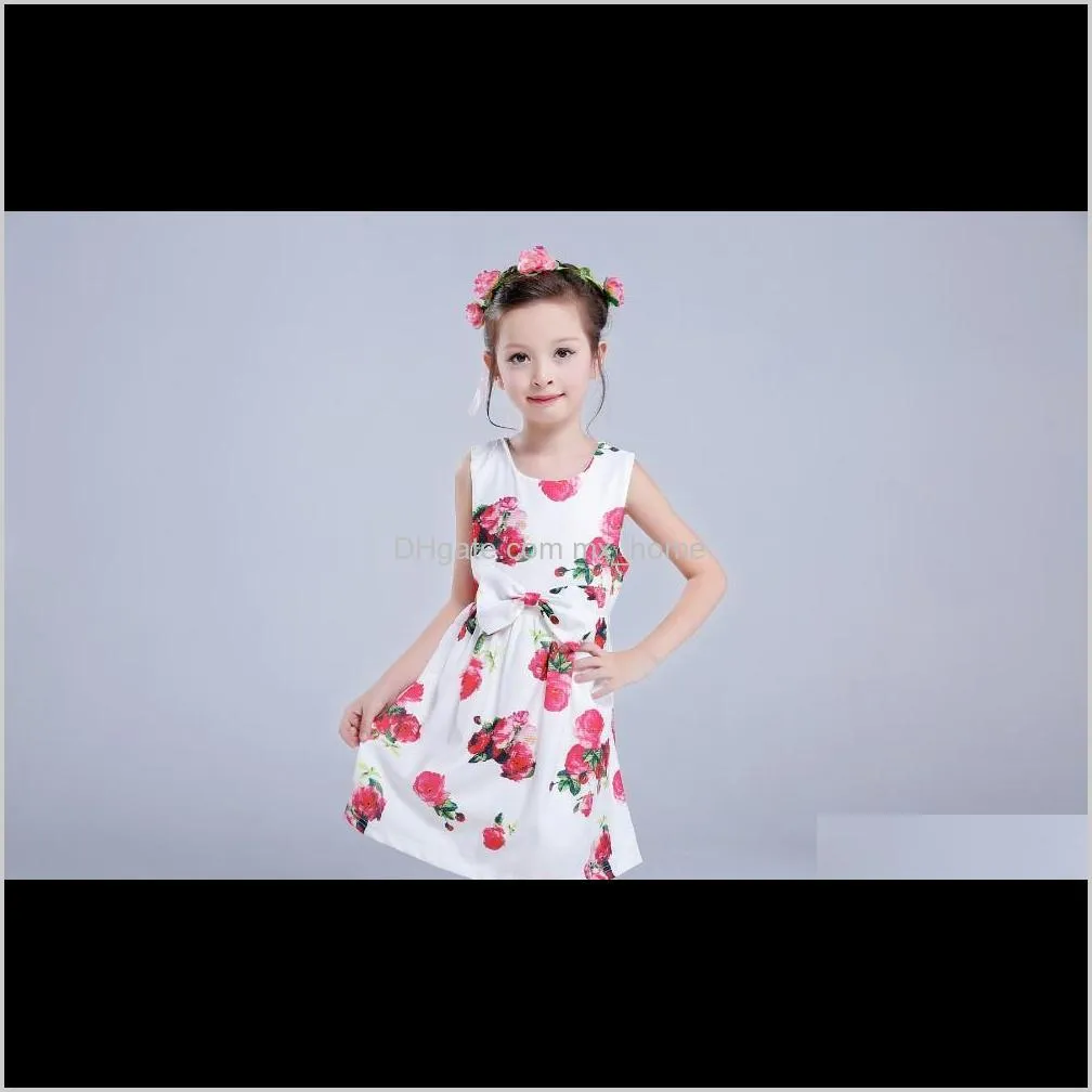 girl dress flower kids clothes summer new children clothing brand girls clothes for party holiday toddler