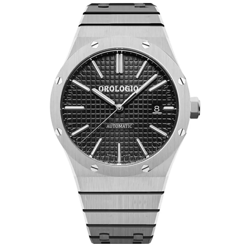 세라믹 팩토리 Orologio U Bezel Mens 시계 기계식 스테인리스 스틸 자동 이동 블랙 시계 글라이딩 클래스 ATM 방수