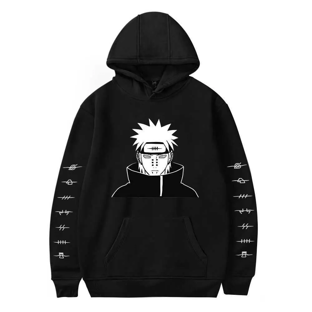 KAKASHI Naruto Impresión Sudaderas Sudadera Anime Streetwear Hip Hop  Invierno Ropa Mujer Manga Larga Tops De Gran Tamaño Unisex