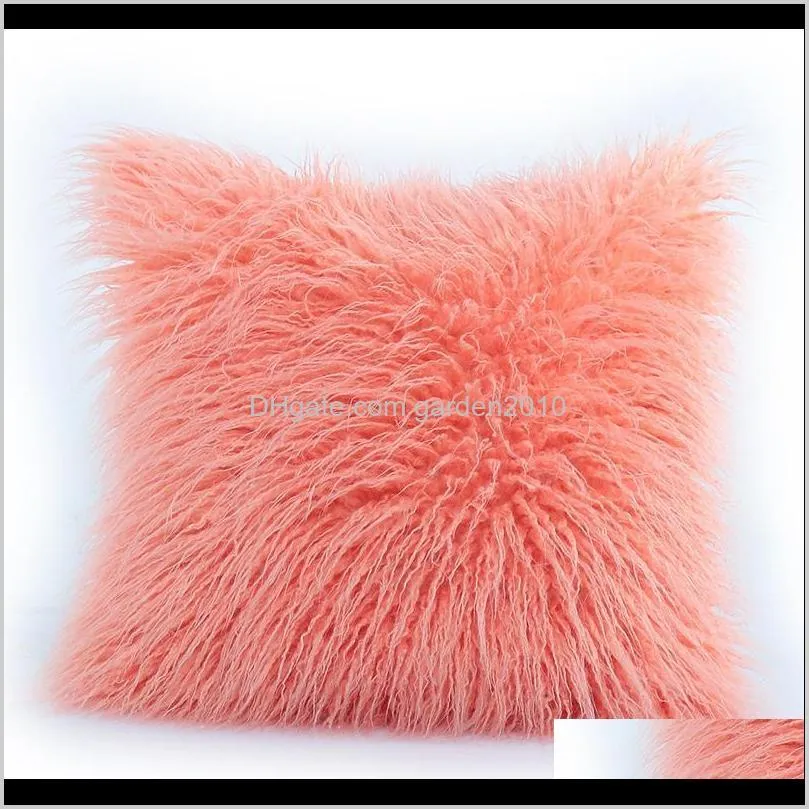 thick long plush solid color cushion cover soft fur warm decorative pillow cover throw pillow case bed sofa home decor