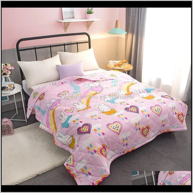 ymqy 2020 fashion summer thin comforter quilt bedspread throws blanket twin/queen king size quilting blankets plaids polyester