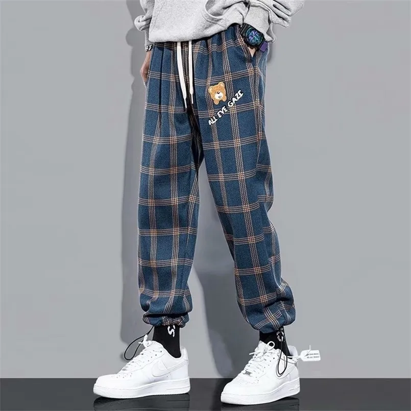 Blue sales plaid joggers