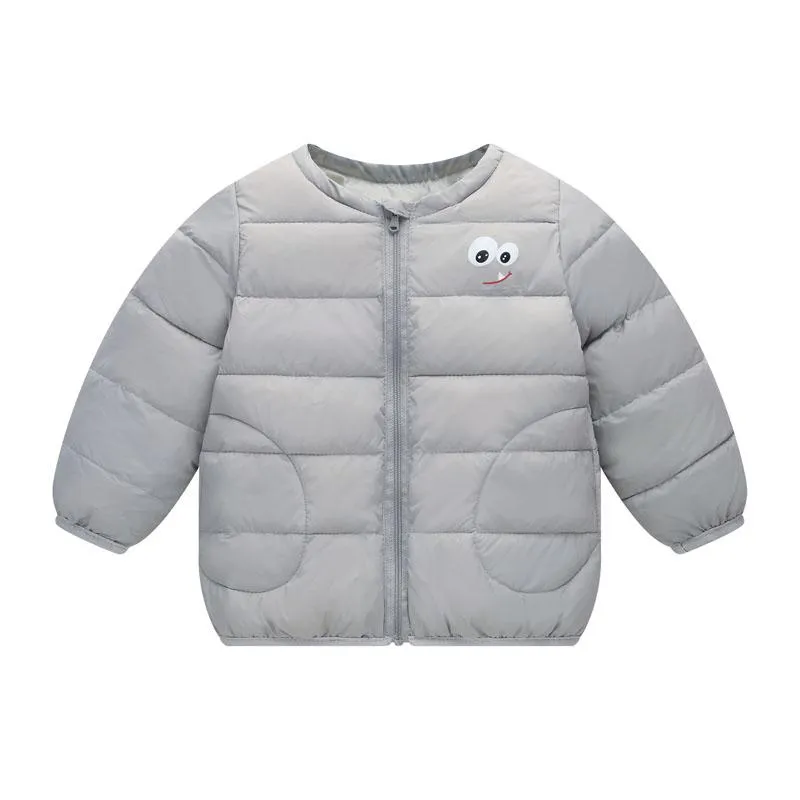 Jas Winter Kinderkleding Baby Boygirls Casual Geweven Hooded Solid Rits Jacket Kids Dikte Outwearcoat