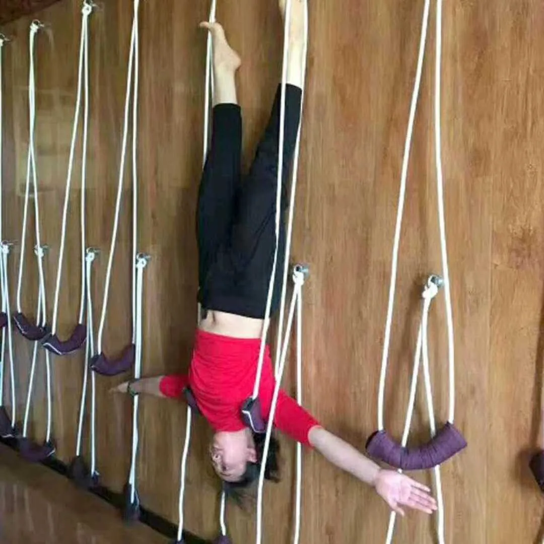 Antigravitation Iyengar Yoga Väggrep Full Set Extra Lanyard Hängande bältesupphängning Sling H1025