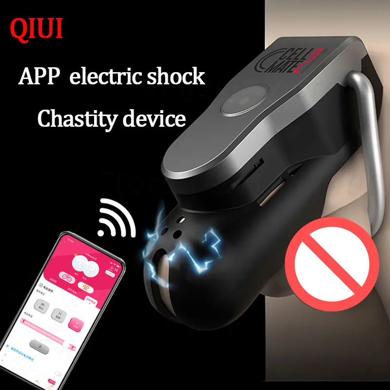 QIUI Cellmate 2 App Controlled Male Chastity Device with Electric Shoc –