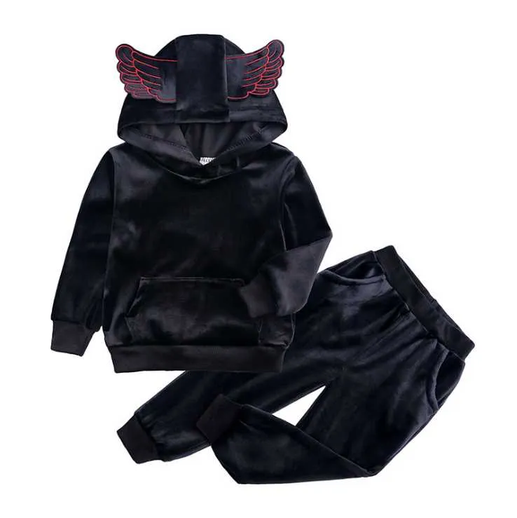 2021 herbst mode baby mädchen kleidung Sets samt langarm solide zipper jacke + hosen 2 stücke bebes trainingsanzug baby jungen kleidung set