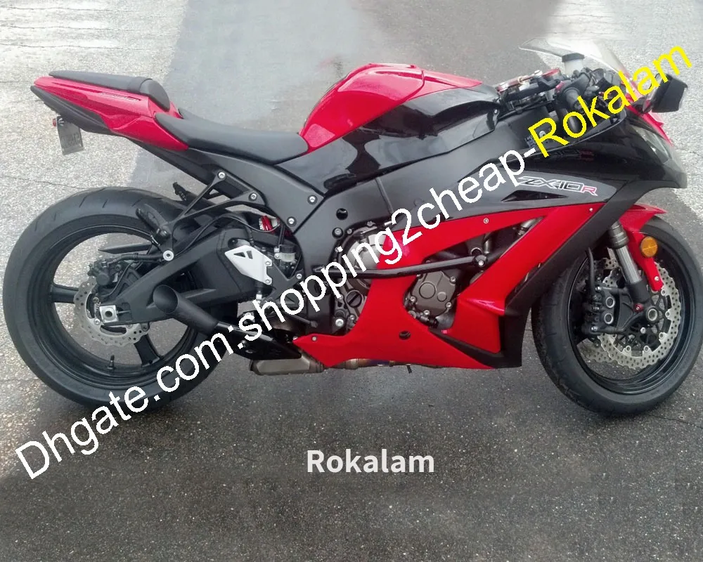 ZX-10R 2011 2012 2013 2014 2015 Kawasaki Ninja ZX10R ZX 10R Kırmızı Siyah Spor Motosiklet Seti (Enjeksiyon Kalıplama)