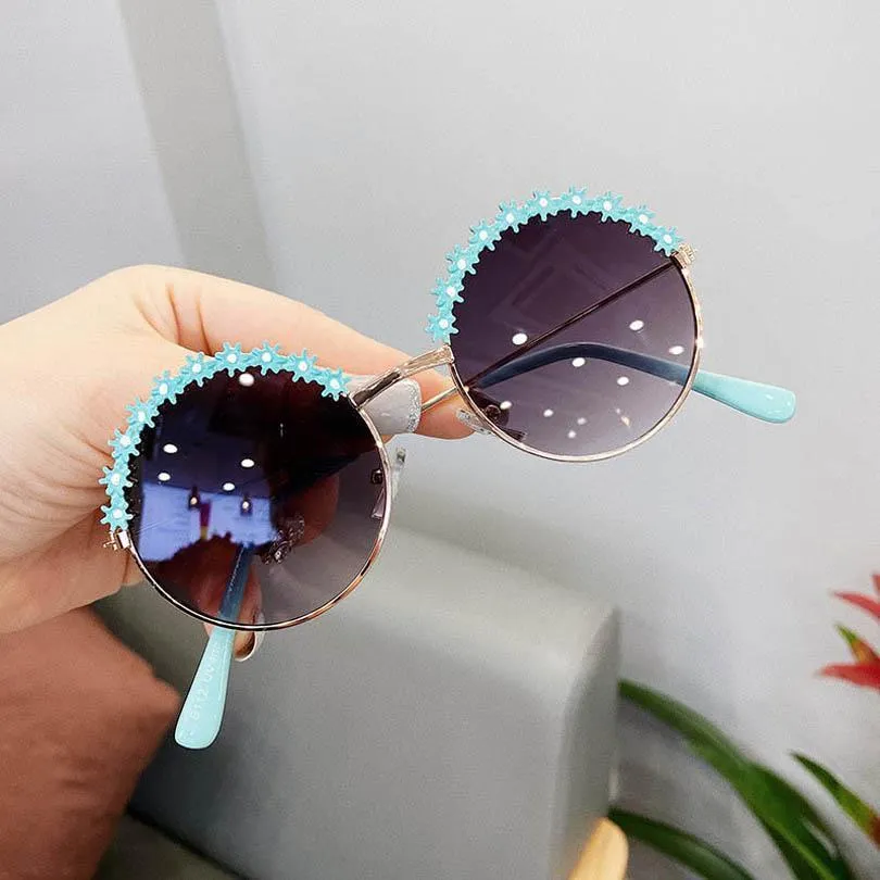 Fashion flower kids sunglasses metal girls sunglasses kids designer glasses girls glasses princess baby sunglasses wholesale B1582