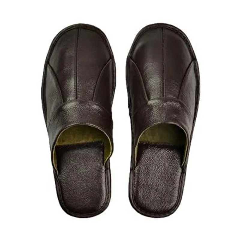 Slippers paar indoor antislip mannen vrouwen thuis mode casual single schoenen echt koe lederen TPR zachte zolen lente zomer A266