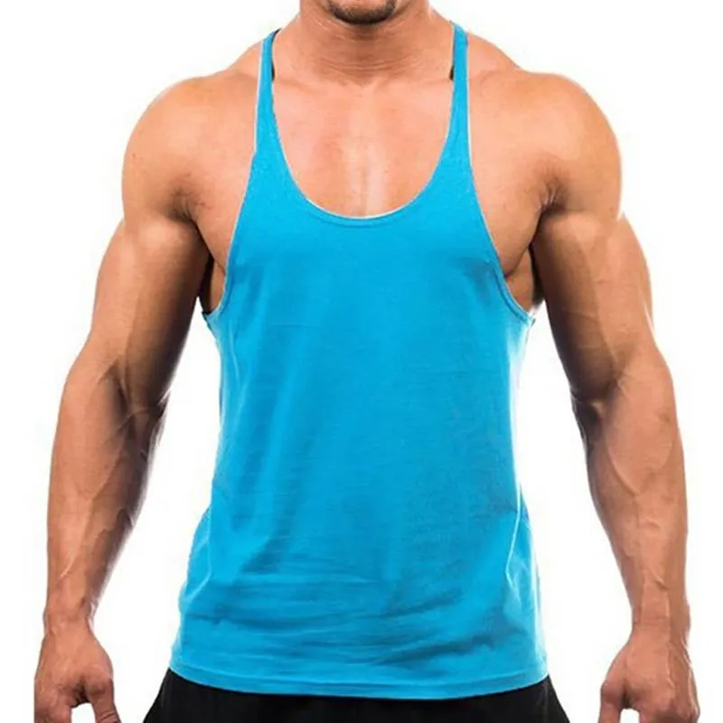 Men's Tank Tops Cotton Mens Bodybuilding O Neck Gym Fitness Singlet Fashion Male Sleeveless Shirt Sport Workout Undershirt Clothing