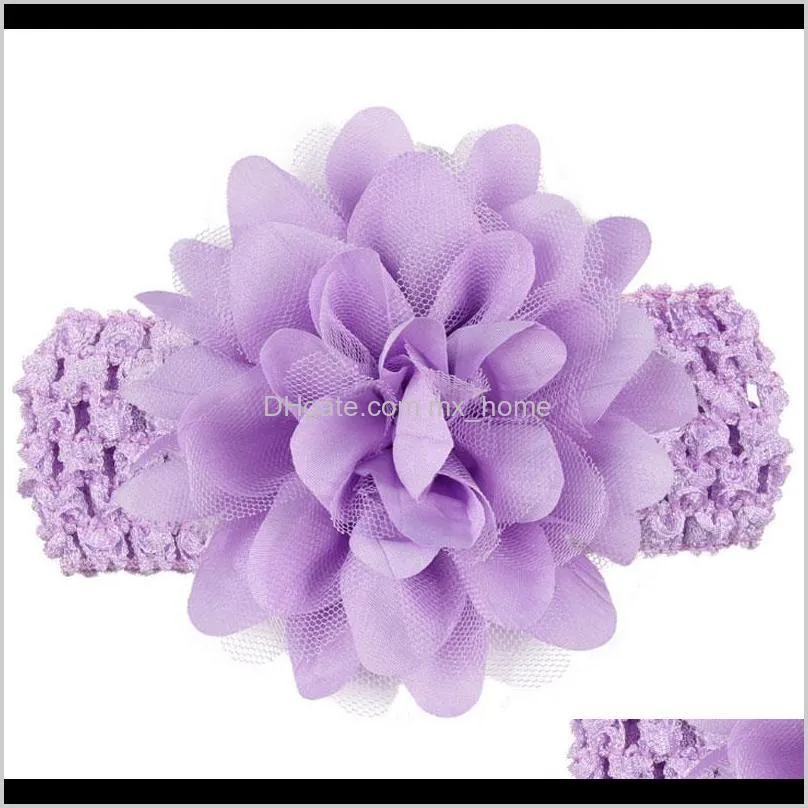 new baby lace flower hair band knitted elastic headbands head bands baby hair accessories shipping