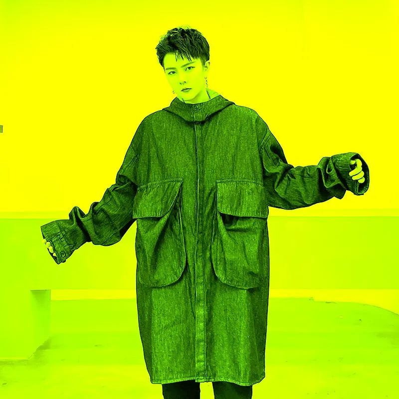 最安 メンズストリートウェア特大緩いカジュアルフード付きデニムトレンチコートカーディガンアウターオスの女性ヒップホップジーンズ貨物ジャケット男コート ブランドの通販 買取 Clinicaaldente Es