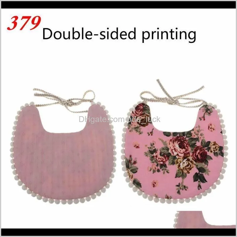 Baby Tassel Saliva Towel Floral Vintage Born Pography Double Side Bibs Boys Girls Props Bandana Countryside Costume Kids & Burp Cloths