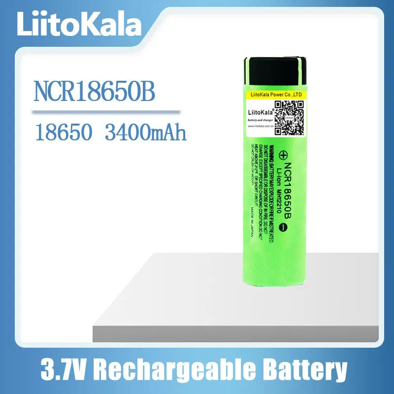 (Till sjöss) grossistliitokala 100% autentisk 3400mAh 18650 Batteri NCR18650B Lion litium laddningsbart batteri för e cigarett/blixtljus