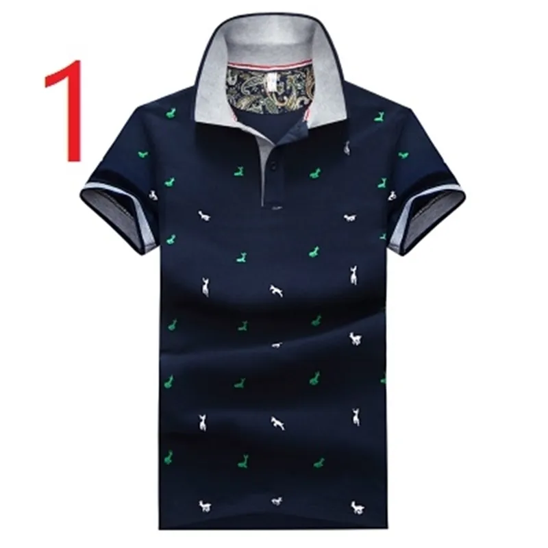 Zomer explosie modellen heren mode print patroon revers polo shirt korte mouwen T-shirt 210420