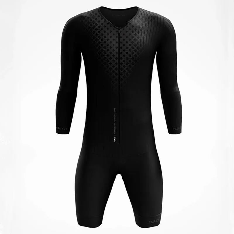 Completi da corsa Nero Huub Manica lunga Dermotuta Wattbike Uomo Maglia da ciclismo Aero Estate Ropa Ciclismo Mtb Tuta da bici Tuta da triathlon Hombre