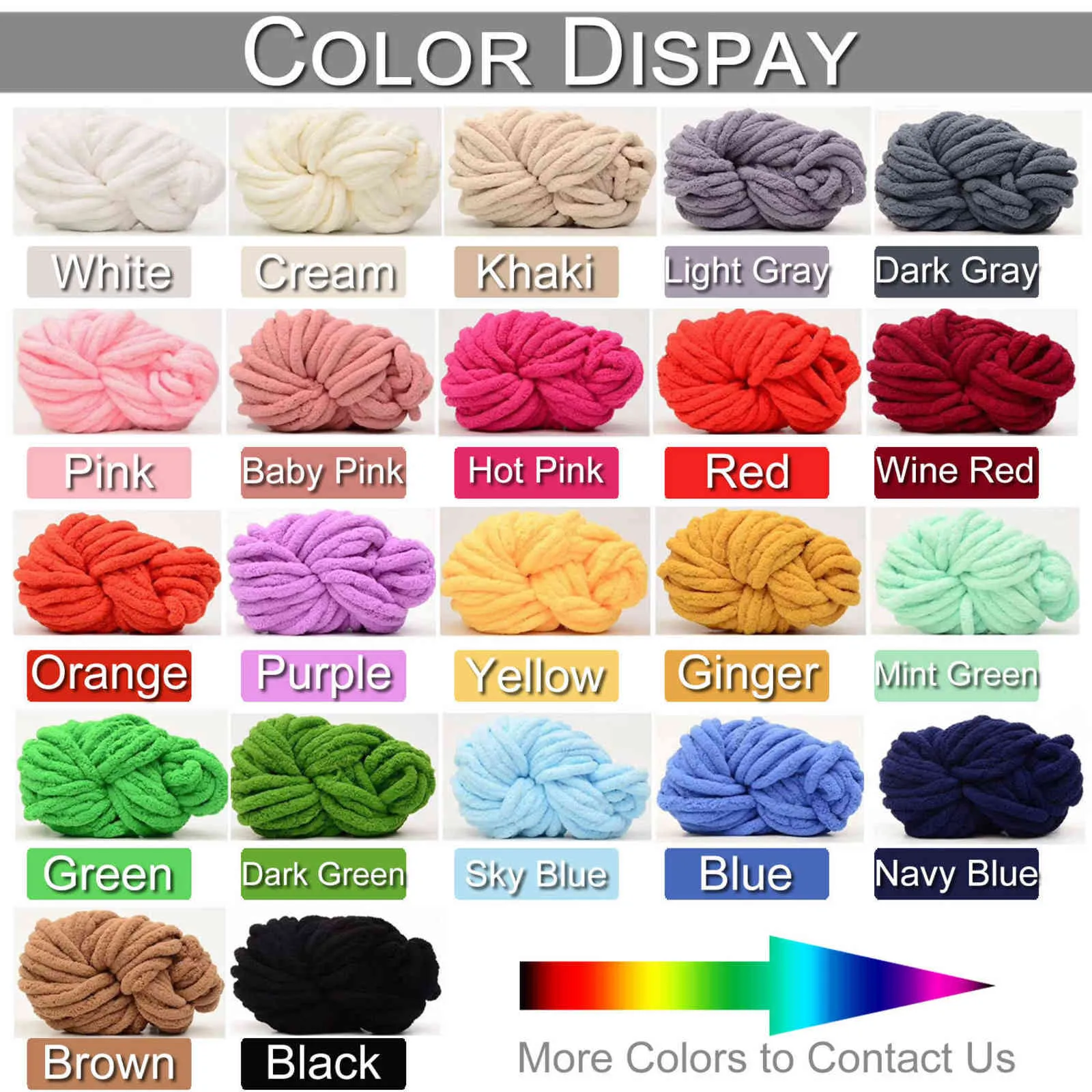 Chunky chenille yarn top for arm knitting