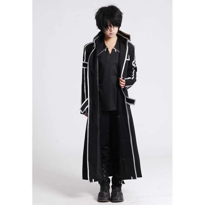 Anime Kirigaya Kazuto Cosplay Costumes Sword Art Online Kirito Shoes Alicization Wigs Boots Uniform Set Adult Unisex00 (5)