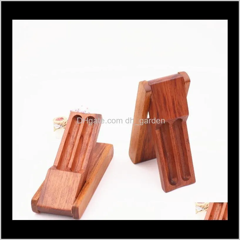 portable double cigar tube natural wood storage box smoking stash case standing show tobacco cigarette preroll rolling packing container