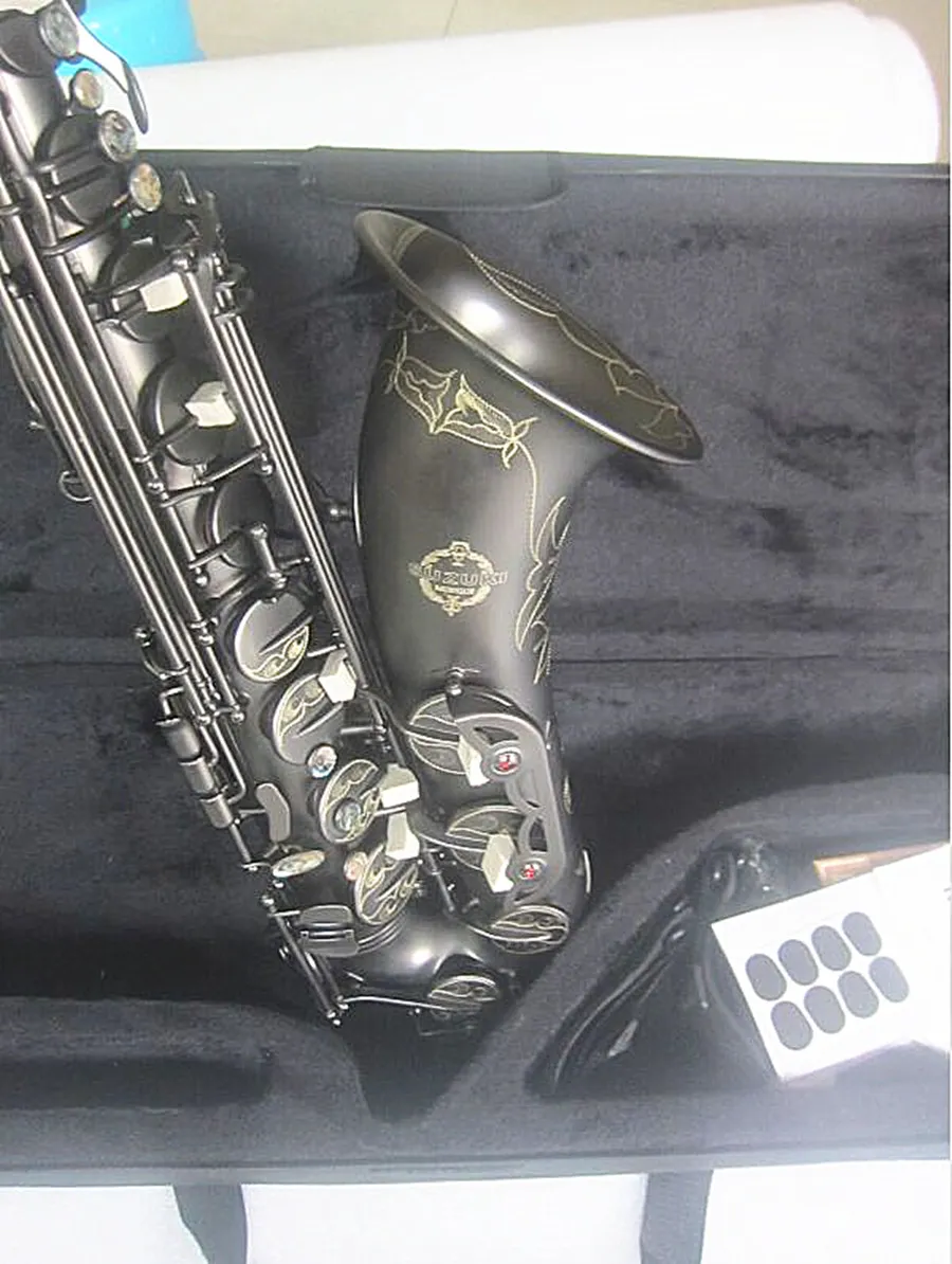 Nowy saksofon saksofonowy Japonia Suzuki wysokiej jakości Matt Black Musical Instrument Professional Professional Tenor Sax