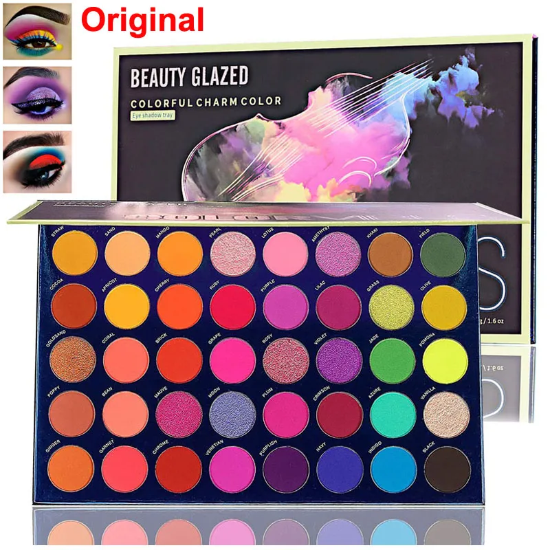 Makeup Beauty Glazed Eye Shadow COLOR VIBES Eyeshadow Palette 40 Colors Powder Nude Matte Shimmer Neutral Blendable Pallet For Different Skin Tone Cosmetics