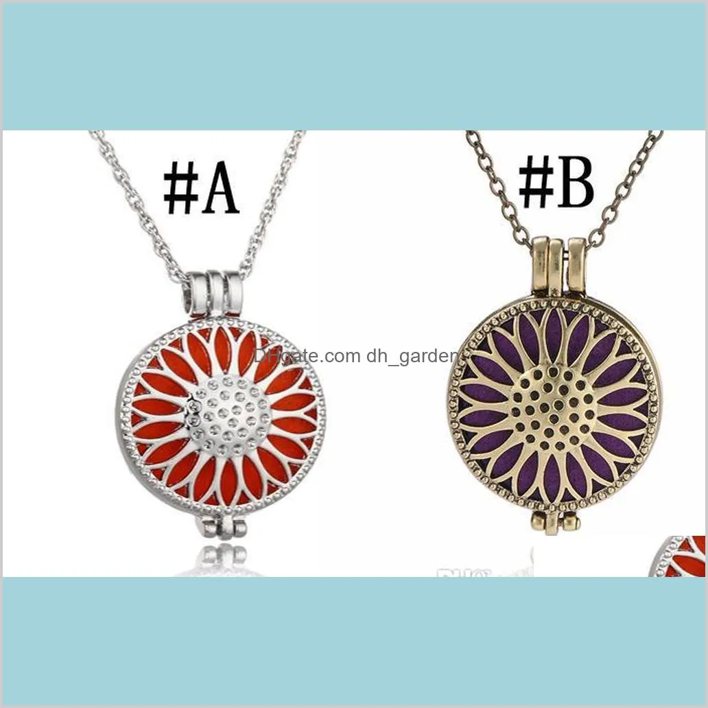 christmas gift charm flower necklaces 2 styles essential oil aromatherapy diffuser necklace locket pendant women girls jewelry