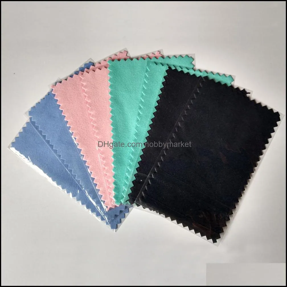 Burnishing 11x7cm Silver Polishing Cloth for silver Golden Jewelry shining Cleaner Black Blue Pink Green colors Best Quality opp bag