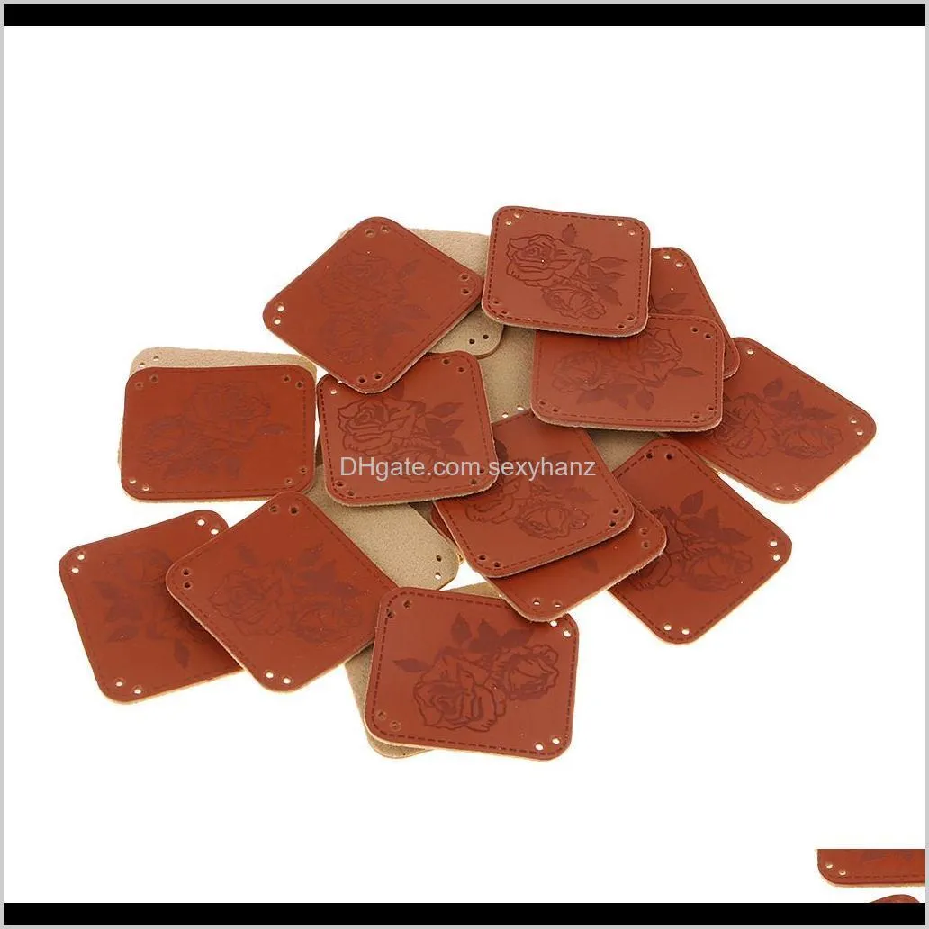 20pcs pu leather tags labels for sewing clothes patches diy handmade crafts