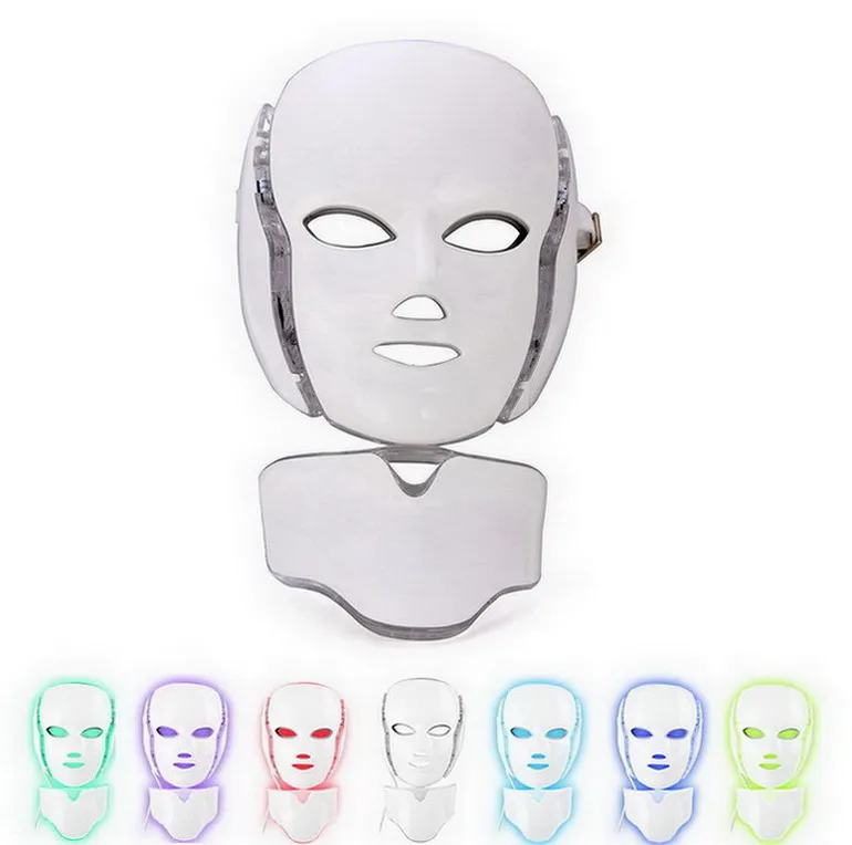 Korean LED Photodynamic Facial Mask PDT LED Face And Neck Mask With Microcurrent Skin Rejuvenation LED Photodynamic Masks 7 Colors Lights