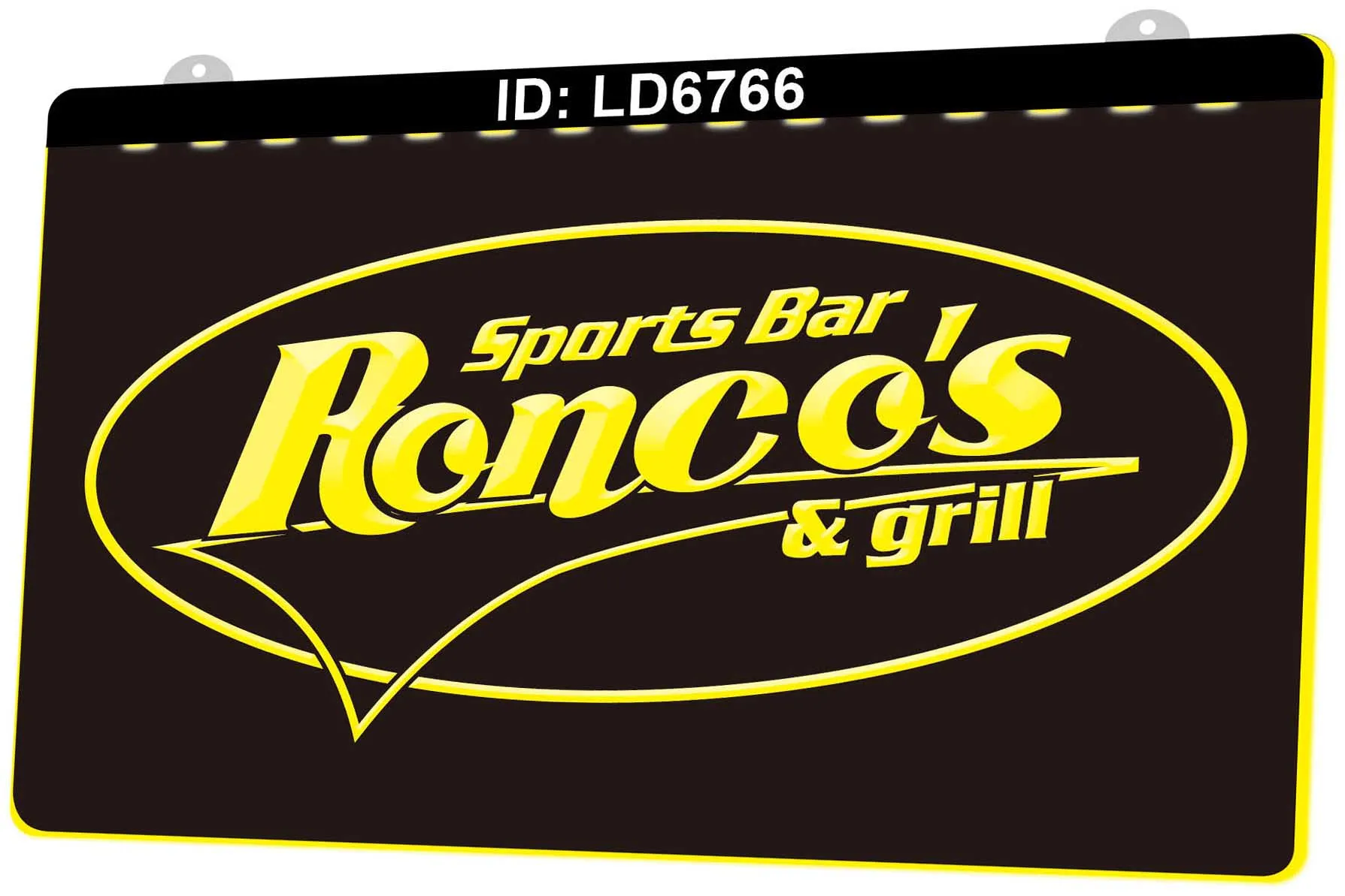 LD6766 Sports Bar Grill Ronco's 3D Grabado LED Light Sign Venta al por mayor al por menor