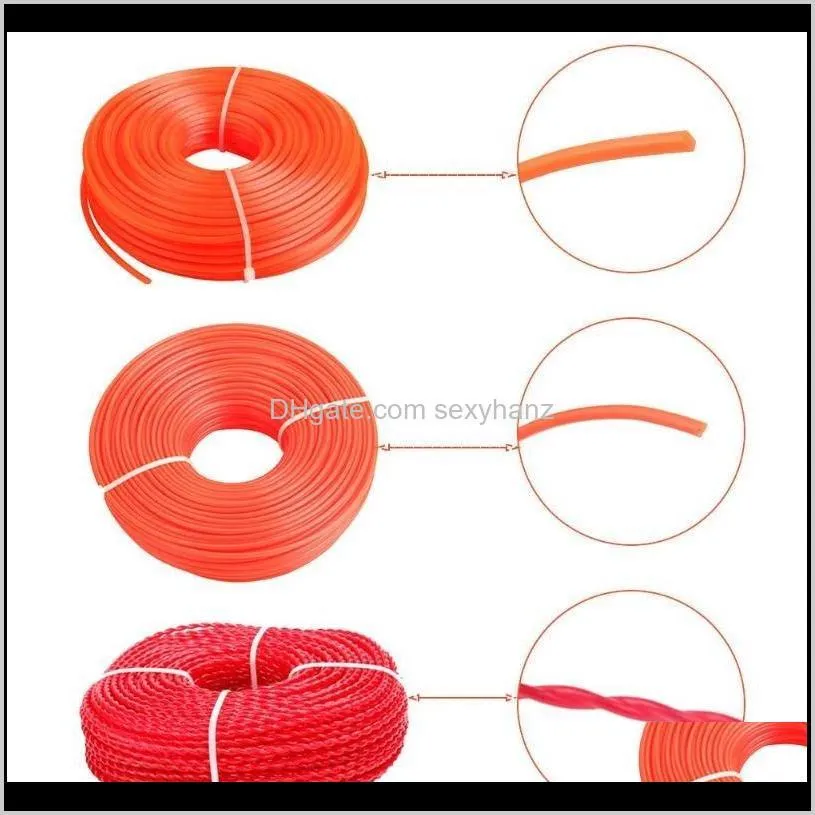grass trimmer line strimmer brushcutter trimmer nylon rope cord line long round/square/twist roll grass rope diy 4 v8su#