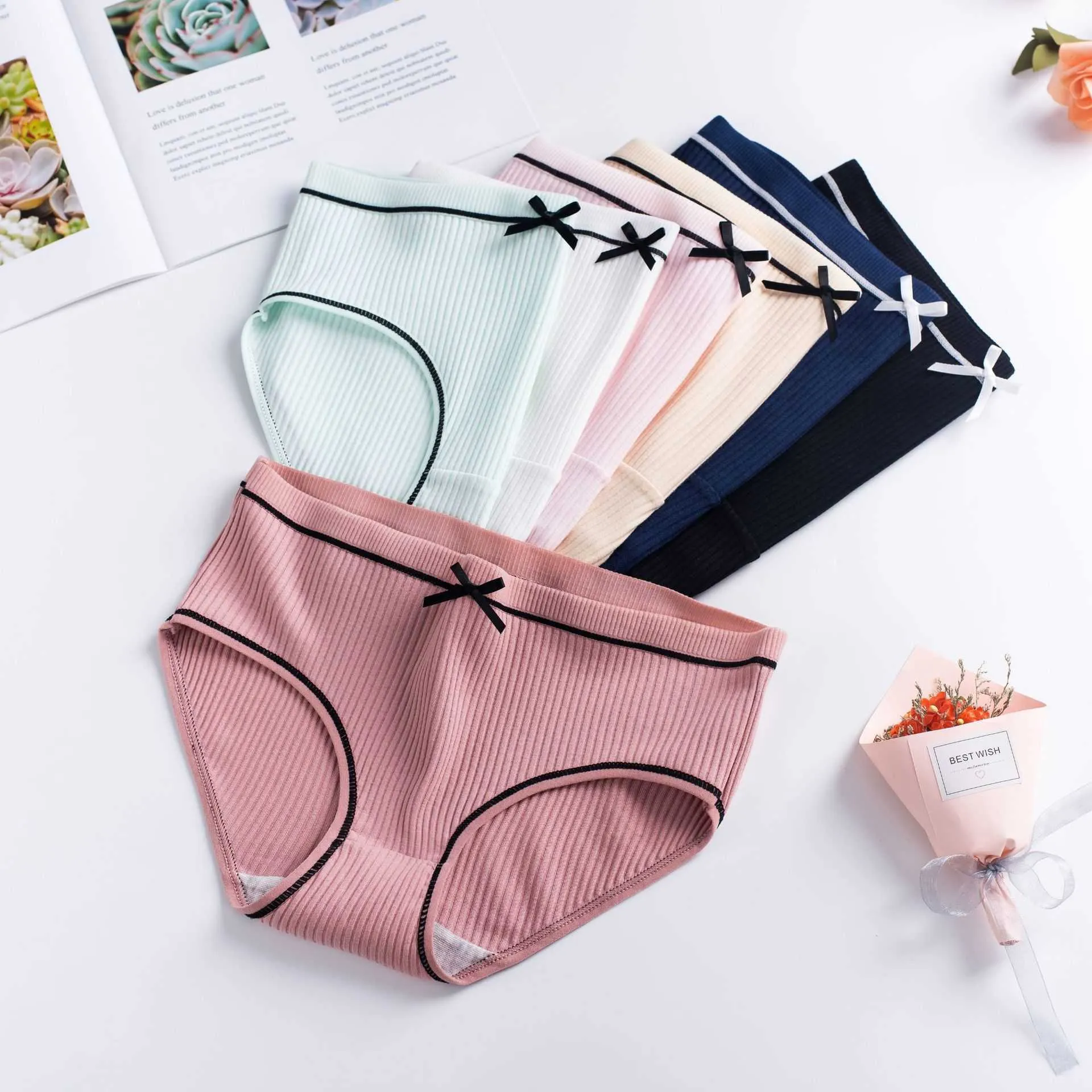 Womens Cotton Briefs Set 5 Plus Size Underwear With Panty Shorts, Brief,  And Cute Intimates For Girls 210720 From Lu04, $13.51