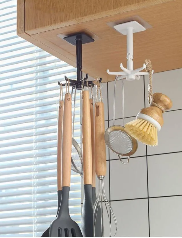 Ganci Organizzatore e cucchiaio portaoggetti Accessori per appendere per cucina Gancio multiuso Scaffale girevole a 360 gradi Inventario all'ingrosso