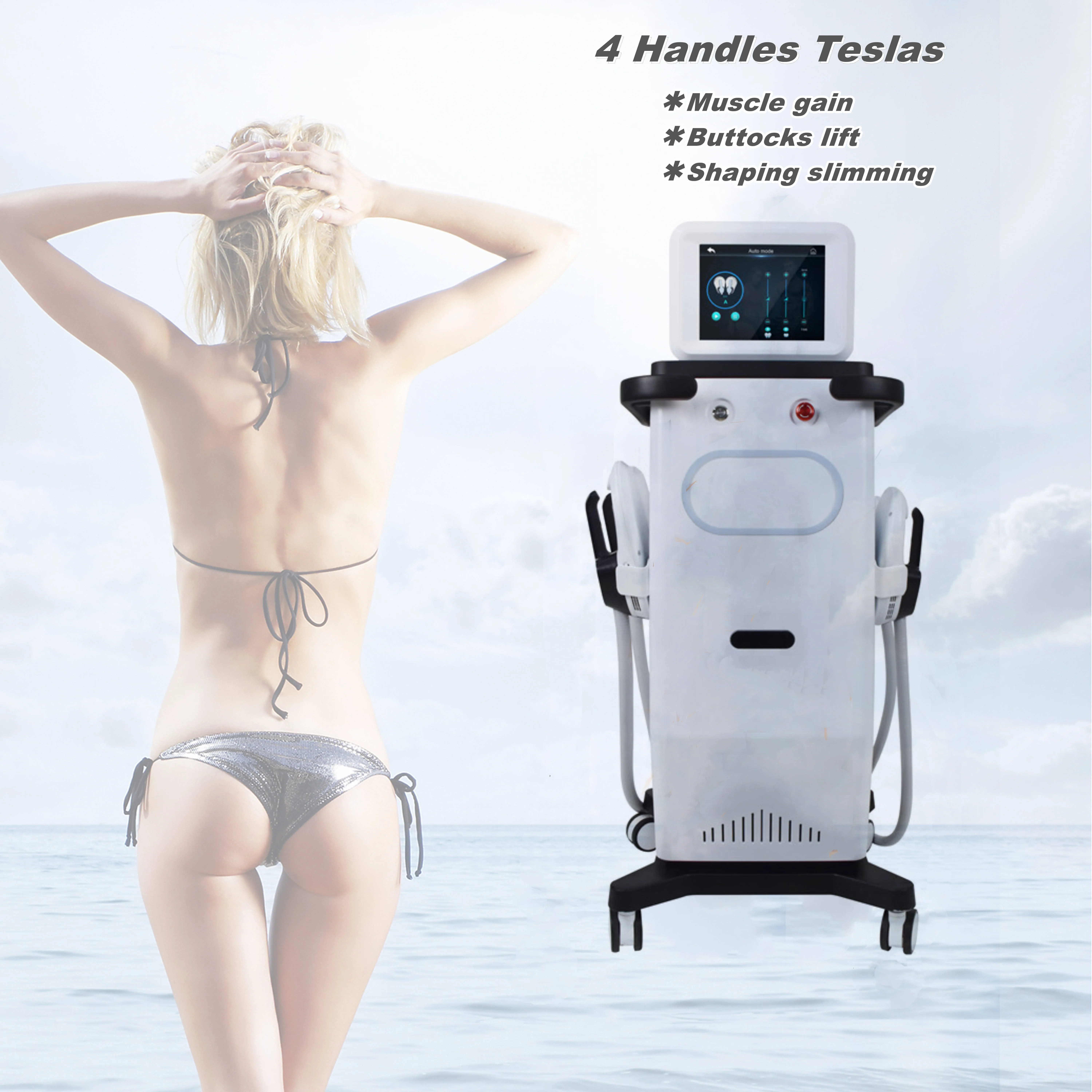 2022 7 TESLA EMT EMS 4 Handgrepen Hiems Emslim Cellulite Reduction Build Muscle Burn Fat Electric Muscle Stimulator Body Sculpting Hiemt Machine