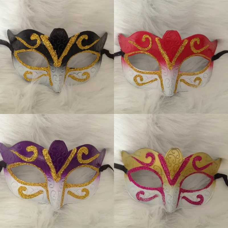 Promotion Selling Party Masque avec masque de paillettes d'or Venetian Unisexe Sparkle Masquerade Masque Venetien Masque MARDI GRAS MASQUES MASQUERADE 1062 B3