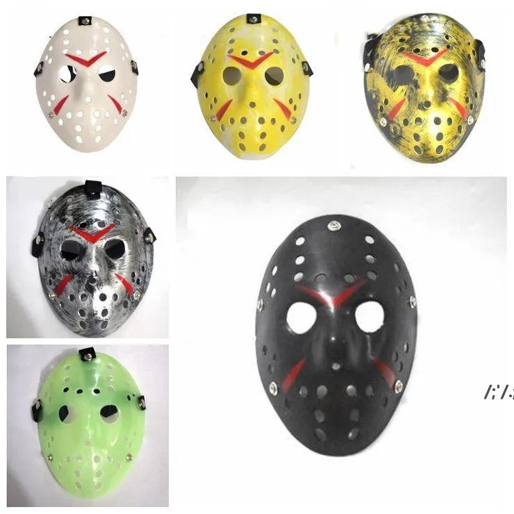 Retro Jason Máscara Bronze Halloween Cosplay Cosplay Máscaras Máscaras de Horror Factor Facial Máscara Hóquei Festival de Páscoa Supplie JJB14389