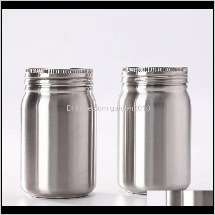500ml double stainless steel mason jar mason cup with lid straw coffee beer juice cup wb1058