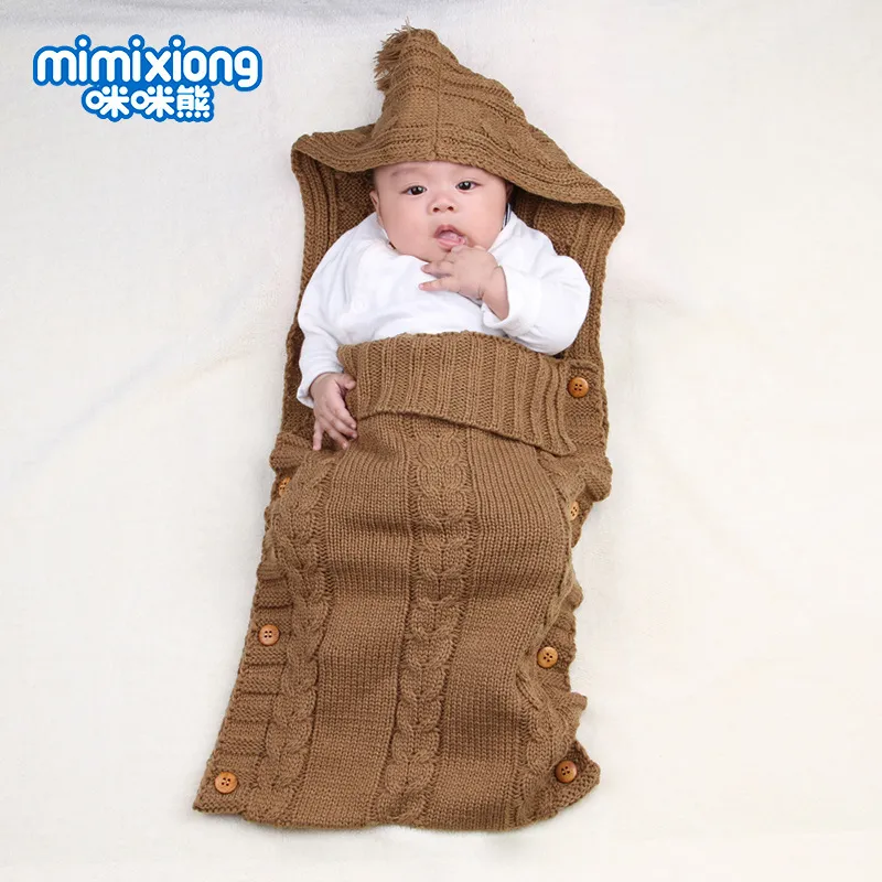 Factory Wholesale Newborn solid color blanket wrapping layer baby lovely sleeping bag