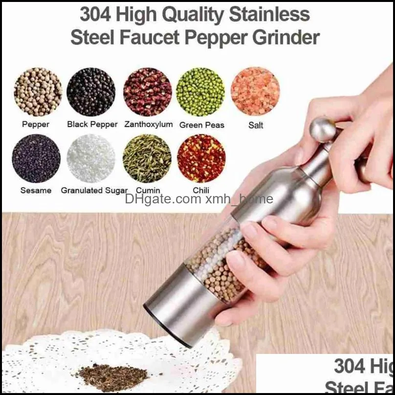 Tools & Accessories Stainless Steel Grinder Manual Salt And Pepper Mill Ceramic Core Sesame Spice Gadgets Home Kitchen BBQ Accessory