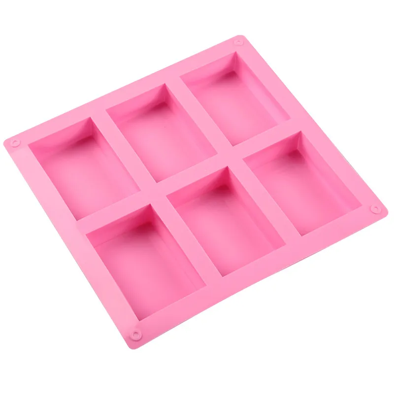 6 Grids Rectangle Silicone Moulds Cake Biscuits Baking Mould Chocolate Dessert Molds Bread Jelly Molds Kitchen Bakeware Tool BH5097 TYJ