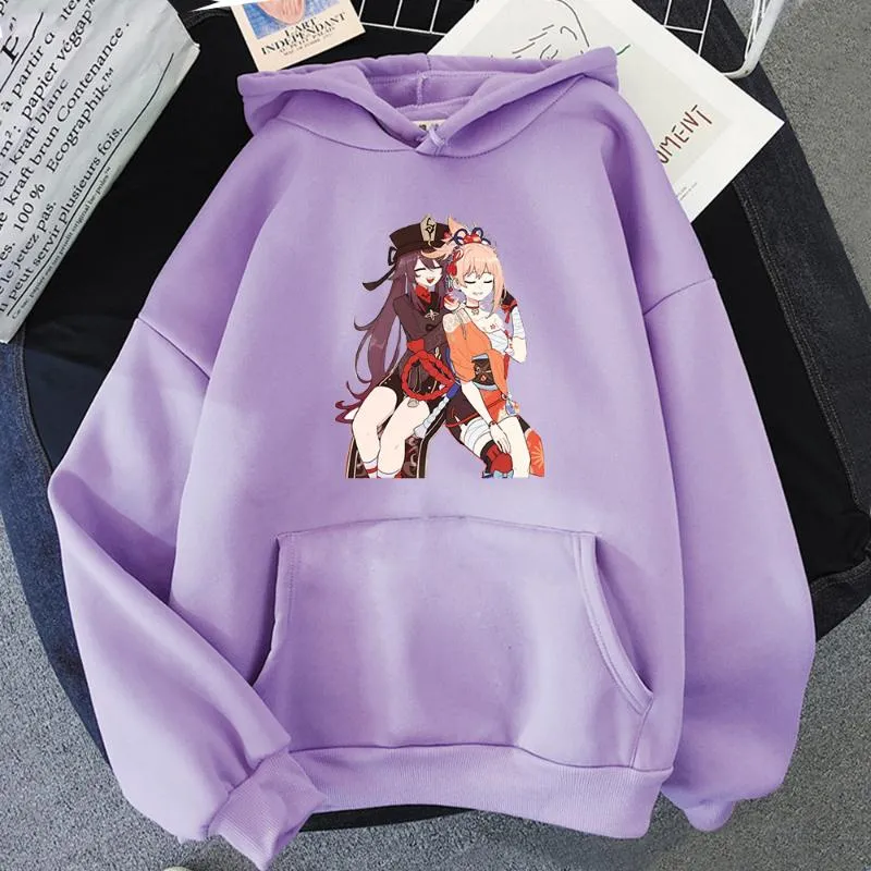 Dames Hoodies Sweatshirts Genshin Impact Hu Tao en Yoimiya Anime Cosplay Hoodie Mannen Vrouwen Oversized Streetwear Sweatshirt Harajuku Girl