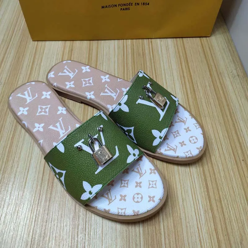 Louis Vuitton LV Slipper Zapatillas De Sandalias De Moda De Alta