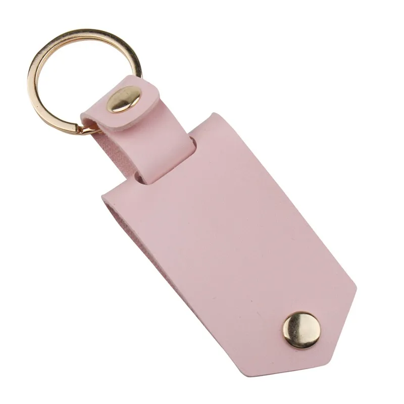 Leather Keychains Pendant Sublimation Blank Aluminum Alloy Car Key Ring Heat Transfer DIY Decorative Keychain Free DHL