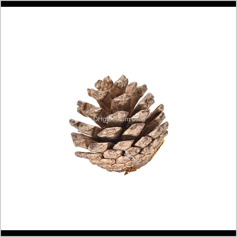 9pcs christmas tree pine cones pinecone hanging ball xmas new year holiday party best ornament home festival supplies 2colors
